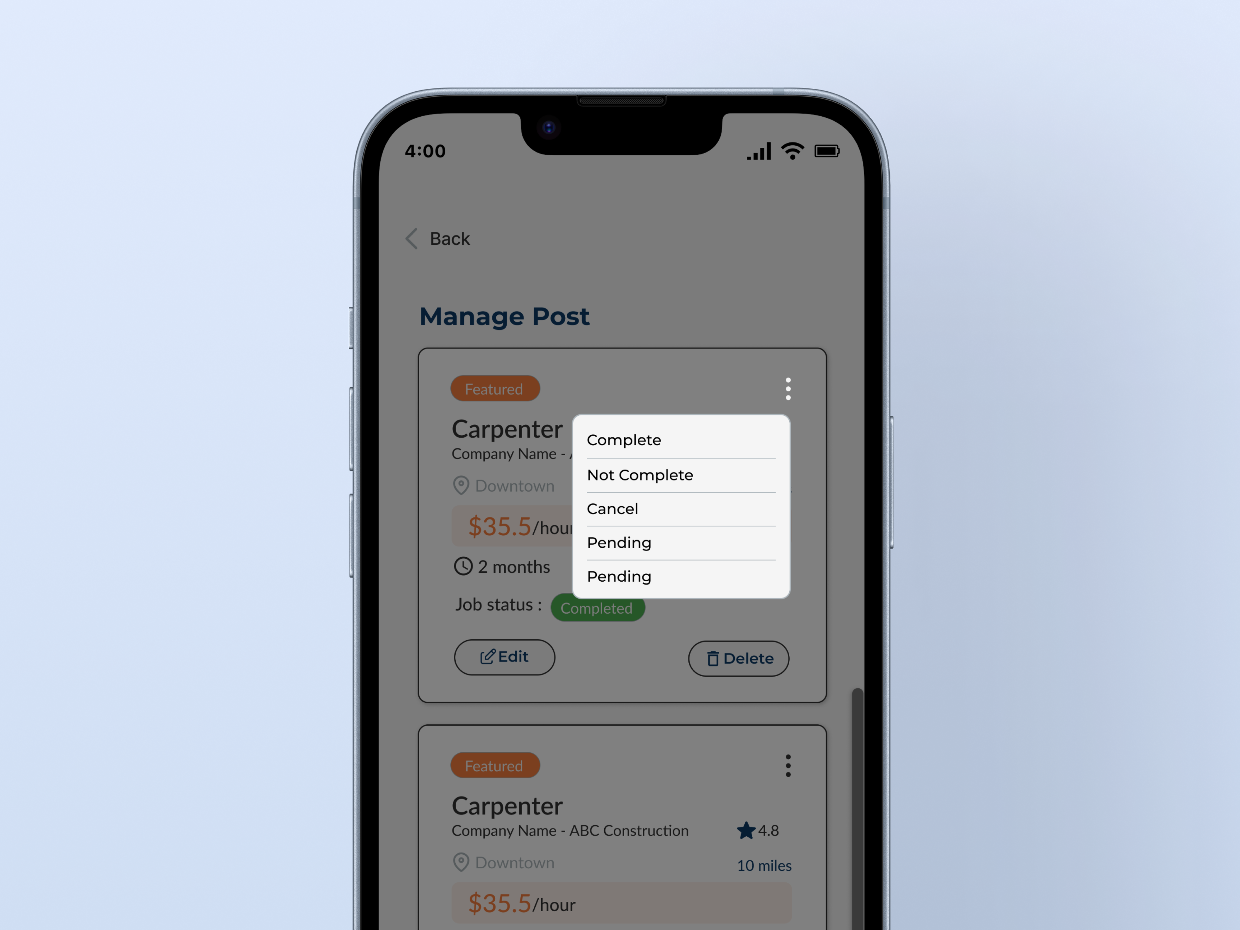 Discovery App Screen